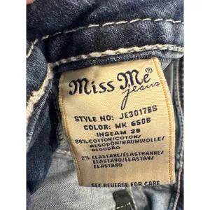Miss Me Signature Bootcut Jeans Medium Wash Embroidered Feather Size 30 flaw thumbnail 11