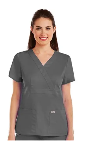 Grey's Anatomy by Barco Riley 3-Pocket Mock Wrap V-Neck Top Size XS thumbnail 1