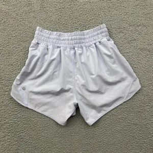 Lululemon Hotty Hot Shorts High Rise 4" Blue Linen Athletic Athleisure Women's 4 thumbnail 2