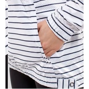 Lululemon Spring Jacket Pack & Go Pullover Quiet Stripe White Navy Women 4 Run thumbnail 15