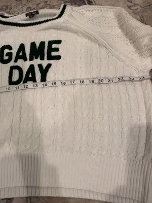 Wild Fable Game Day Cable Knit Sweater White Red Varsity Tailgate Size thumbnail 2