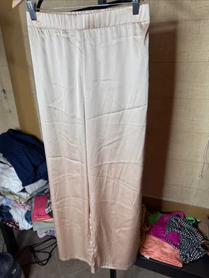 NWT Love 83 Champagne Satin Crop Top Wide Leg Pants Set Size Large thumbnail 8