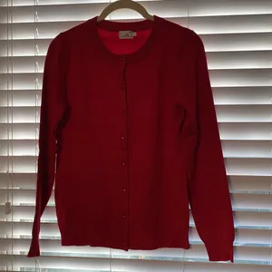 Cielo Jeans USA RED Ribbed Crewneck Button Down Classic Small Sweater Cardi thumbnail 4