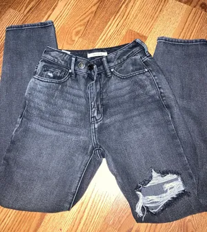 PacSun Black Distressed Mom Jeans thumbnail 2