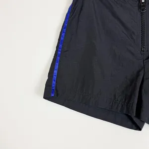 Vintage Y2K Mossimo‎ Black Blue Nylon Mid Rise Mini Shorts Zip Front Size Small thumbnail 4