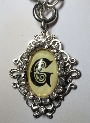 Ladies’ Old English Monogram Initial Necklace thumbnail 1