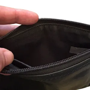 Vintage Coach Glove‎ Tanned Leather Wristlet Small Zip Top Black Silver Hardware thumbnail 10