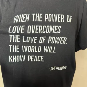 Jimi Hendrix Quote Graphic Tee Bella Canvas Black Classic Rock T-Shirt Size L⁠ thumbnail 2