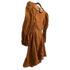 All About May Linen Blend‎ Dress Brown Size 6 thumbnail 4