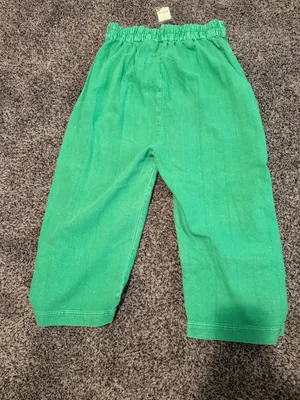 Free People Wide-Leg Pants Green thumbnail 2