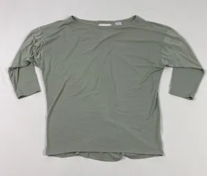 Athleta Shirt Womens XS Green 3/4 Sleeve‎ Open Back Lightweight Athletic Top thumbnail 1