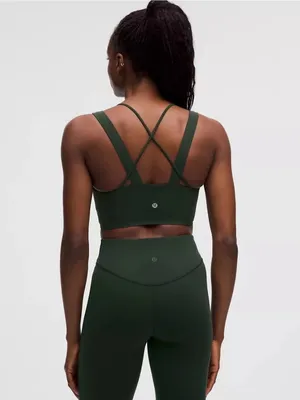 Lululemon NWT Like A Cloud Longline Bra Forest Green Size 6 D/DD thumbnail 2