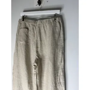 Quince 100% European Linen Pants Flax Beige Straight Leg Elastic Waist M thumbnail 7