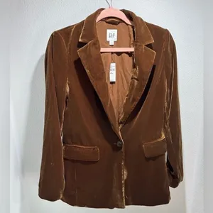 Gap velvet‎ bronze gold blazer thumbnail 2