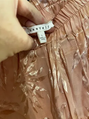 Jacquard Wide-Leg Pajama Pants in Peach thumbnail 3