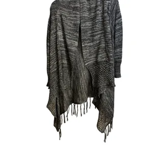 One World Size XL Live and Let Live Women's Cardigan Sweater Gray/Black thumbnail 11