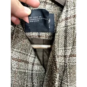 Clio Suit Brown Plaid Blazer Size 12 Academia Retro Button Career Preppy Vintage thumbnail 6