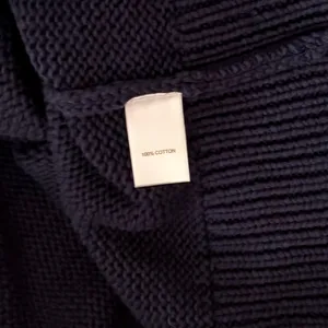 CAROLINE CONSTAS Navy Blue Cotton Cropped Cardigan Sweater Quiet Luxury Medium thumbnail 11