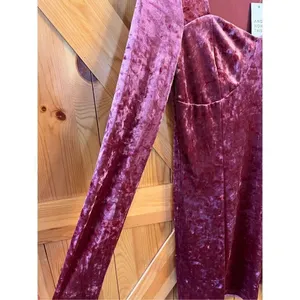 AND NOW THIS Size Medium Corset-Style Crushed-Velvet Dress nwt (3369) thumbnail 2