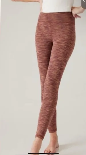 Athleta Transcend Textured Leggings Women's Textured 7/8 Rust Workout Large‎ thumbnail 1