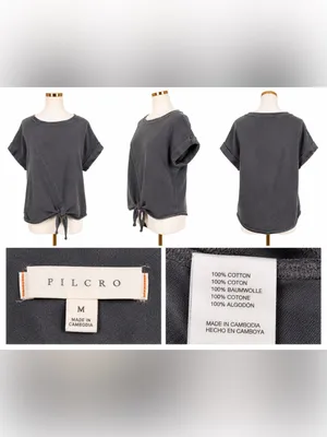 Pilcro Gray Cotton Sweatshirt Tee Tie Front Top Size Medium thumbnail 4