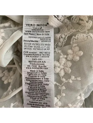Vero Moda White Floral Lace Halter Dress XS Boho Summer Wedding Cottagecore thumbnail 4