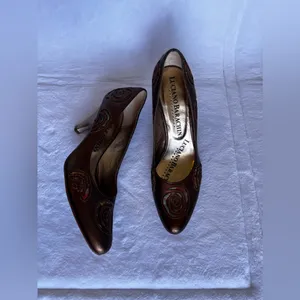Luciano Barachini Gold Designer Pointy Toe Heel Size 8.5 thumbnail 15
