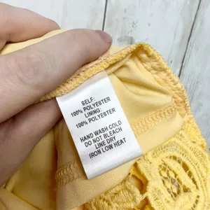Lulus‎ Dress Women Medium Love Poem Canary Yellow Lace Overlay Sleeveless Mini thumbnail 4