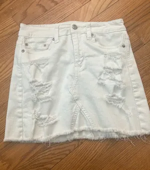 American Eagle White Jean Skirt Mini thumbnail 1