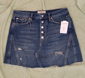 Free People Mini Skirt Denim thumbnail 1