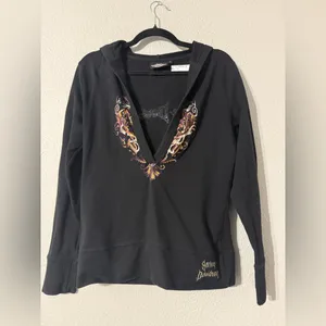 Harley-Davidson Black Hoodie with Embroidered Design thumbnail 3