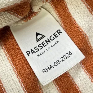 Passenger Striped Long Sleeve Knit Top Rust Orange‎ White Size M RHA-08-2024 thumbnail 5