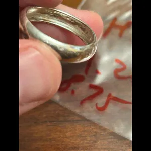 Silver plated h14 1.27g size 8.75 ring band vintage imperfect thumbnail 5