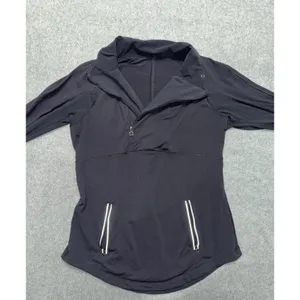 Lululemon Womens Run Reflect 1/2 Zip Pullover Black Stretch Jacket Size 10 thumbnail 2