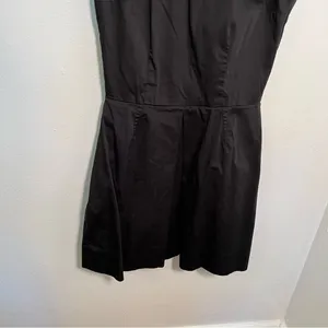 Gap Women's Sz 0 Sleeveless Fit & Flare Dress True Black Pleated Pockets Stretch thumbnail 4