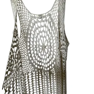 Umgee Crochet Fringe Ivory cardigan sweater size L thumbnail 11