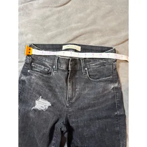 Gap 1969 Size 25 R True Skinny‎ Black Jeans Distressed Women 28" Inseam Low Rise thumbnail 2