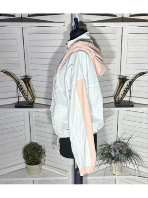 Hollister windbreaker jacket peach hoodie zip mock neck activewear outerwear M thumbnail 4