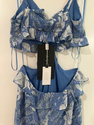 Blue Ruffle Maxi Dress thumbnail 10