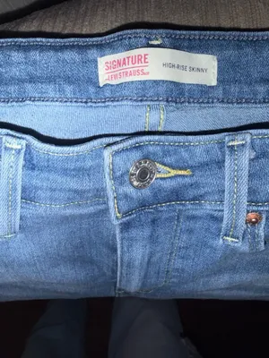 Levi's Signature High Rise Skinny Jeans Distressed Womens 10 Long Blue thumbnail 4