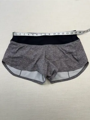 lululemon athletica Speed Up Heather Gray Athletic Shorts with Black Waistband thumbnail 7