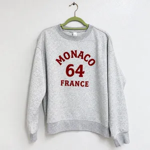 H&M Gray Monaco 64 France Graphic Oversized Sweatshirt Sz M NWT thumbnail 2