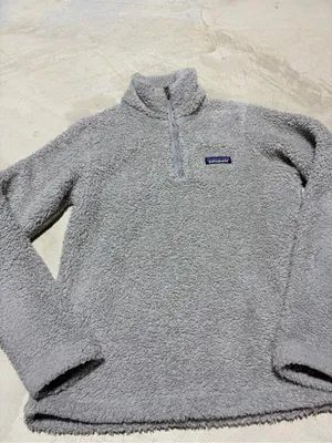 Patagonia Light Gray Quarter-Zip Pile Fleece Pullover XS thumbnail 2