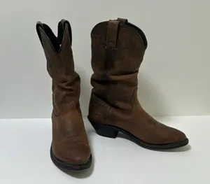 Durango Women’s 11” Slouch Distressed Western Cowboy Boots US 9M Tan thumbnail 1