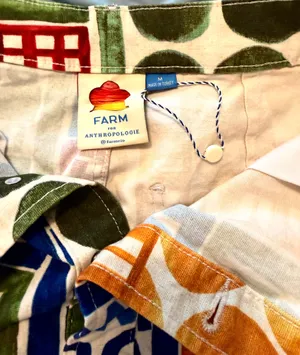 FARM Rio Banana Ouro Patchwork Button-Front Mini Skirt thumbnail 4