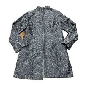 Gump's San Francisco Jacket Womens 6 Open Front Gray Long Line Pockets thumbnail 1