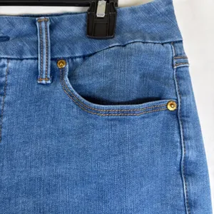 Seven7 Tummyless High Rise Slim Boot Jeans Blue Raw Hem Size‎ 12 Minimalist thumbnail 11