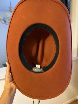 NWOT Anthropologie San Diego Hat Company Rust Brown Felt Western Cowboy Hat thumbnail 4