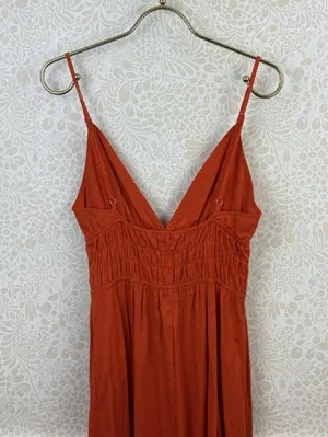 MVN The Label Orange Feast of Fire Linen Blend Sleeveless Maxi Dress - Size - 4 thumbnail 6