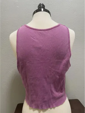 Garage Pink Ribbed Cropped Beverly Hills Tank Top Size M thumbnail 3